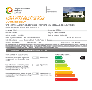 Certificação energética de Moradia até 200 m2, 1 piso até T4-T5